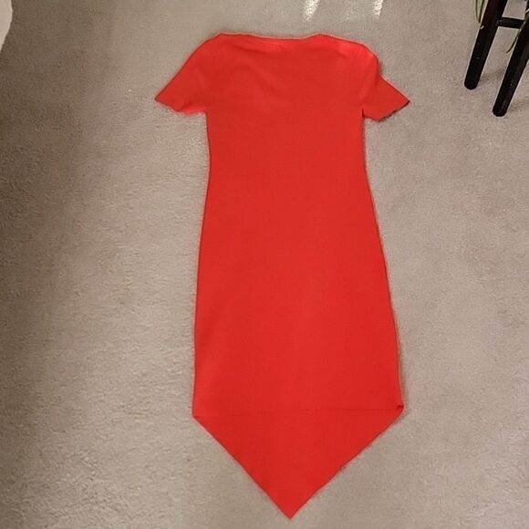 Helmut Lang bright red asymmetrical dress - Picture 12 of 12